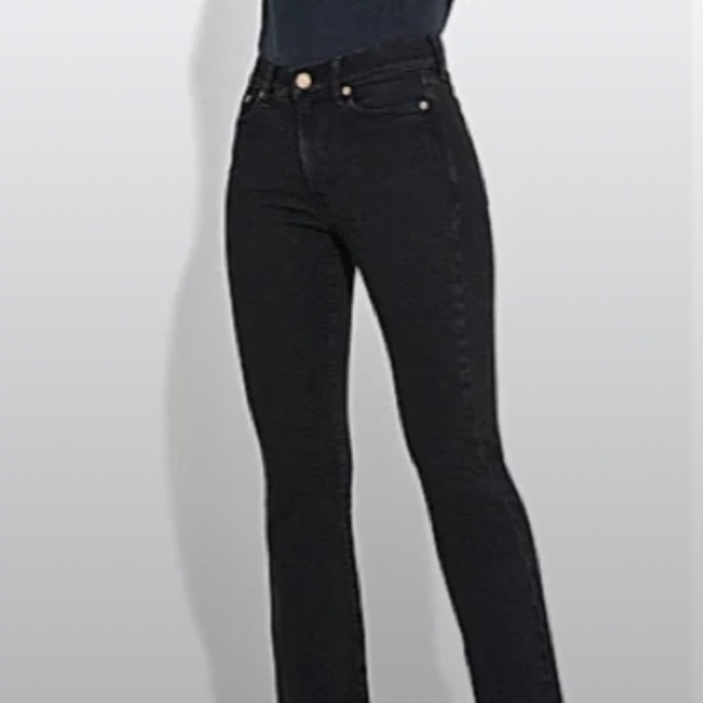 AYR BOMB POP JEAN in DARK WASH BLACK SIZE 26